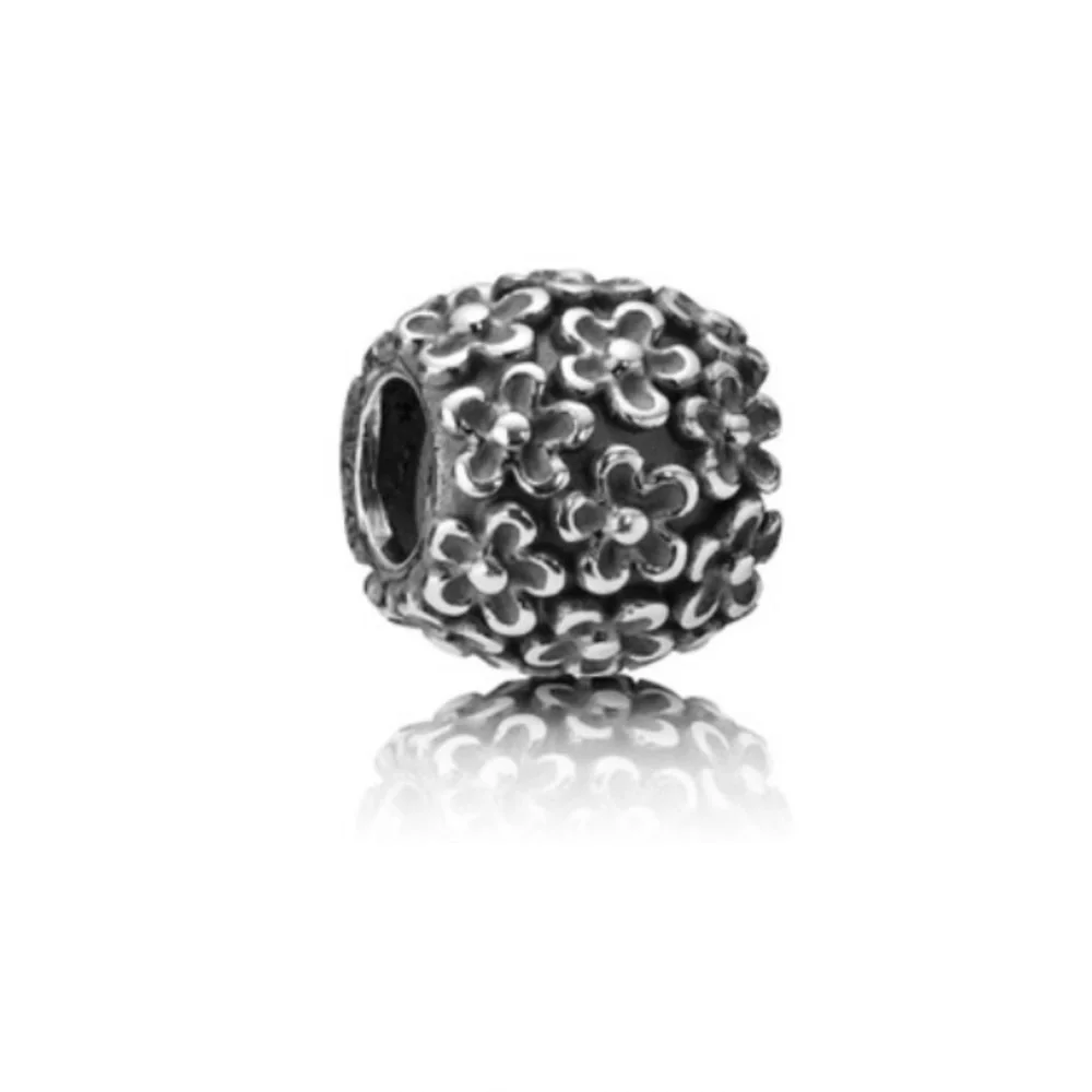 SOLD Retired Pandora Perfect Posies Silver Charm Flowers Allover